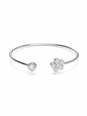 NWT GRA Silver Floral Diamond Bracelet  925 -Gift for Bride, Daughter or Self